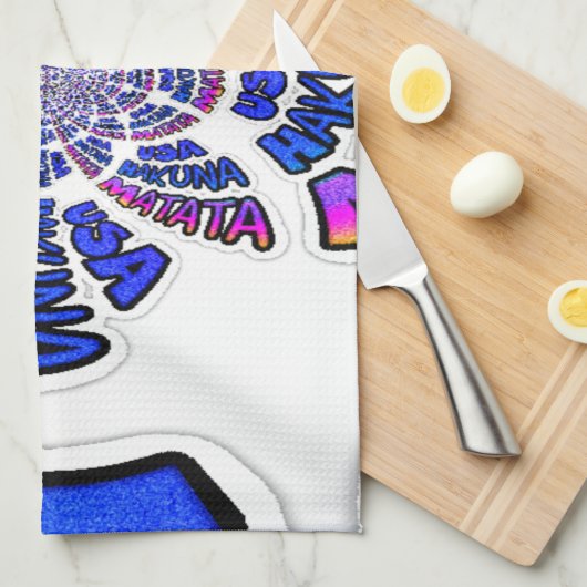 USA Celebration: Heerlijk leuke tekst dynamische k Theedoek (Quarter Fold)