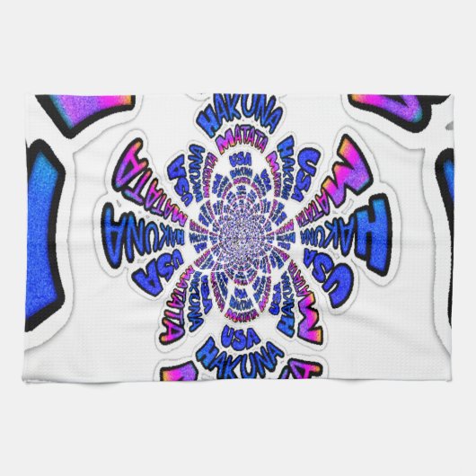 USA Celebration: Heerlijk leuke tekst dynamische k Theedoek (Horizontaal)