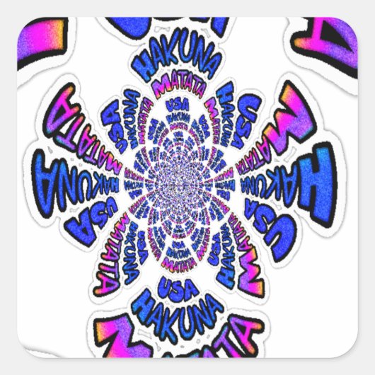 USA Celebration: Heerlijk leuke tekst dynamische k Vierkante Sticker (Voorkant)