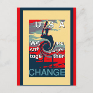 USA Change: samen sterker eenheidsontwerp Briefkaart