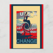 USA Change: samen sterker eenheidsontwerp Briefkaart (Voorkant)