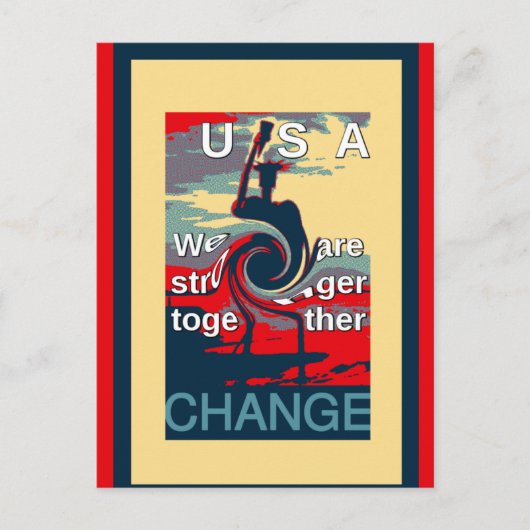 USA Change: samen sterker eenheidsontwerp Briefkaart (Voorkant)