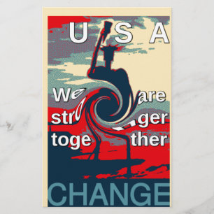 USA Change: samen sterker eenheidsontwerp Briefpapier