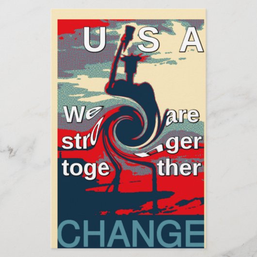 USA Change: samen sterker eenheidsontwerp Briefpapier (Voorkant)