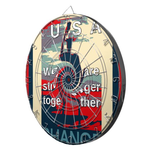 USA Change: samen sterker eenheidsontwerp Dartbord (Voorkant Rechts)