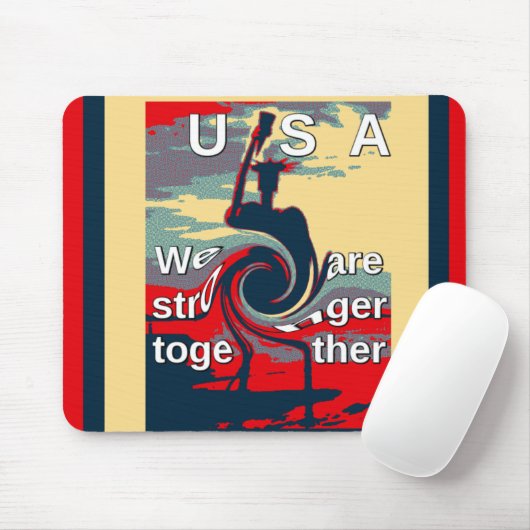 USA Change: samen sterker eenheidsontwerp Muismat (Met muis)