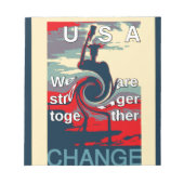 USA Change: samen sterker eenheidsontwerp Notitieblok (Voorkant)