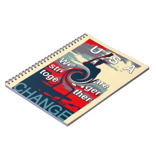 USA Change: samen sterker eenheidsontwerp Notitieboek (Linkerzijde)