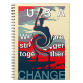 USA Change: samen sterker eenheidsontwerp Notitieboek (Voorkant)