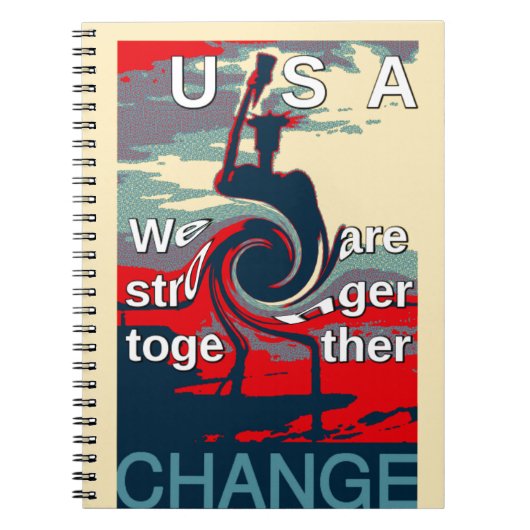 USA Change: samen sterker eenheidsontwerp Notitieboek (Voorkant)