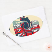 USA Change: samen sterker eenheidsontwerp Ovale Sticker (Envelop)