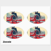 USA Change: samen sterker eenheidsontwerp Ovale Sticker (Vel)