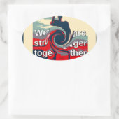 USA Change: samen sterker eenheidsontwerp Ovale Sticker (Tas)