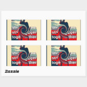 USA Change: samen sterker eenheidsontwerp Rechthoekige Sticker (Vel)