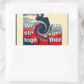 USA Change: samen sterker eenheidsontwerp Rechthoekige Sticker (Tas)