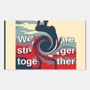 USA Change: samen sterker eenheidsontwerp Rechthoekige Sticker