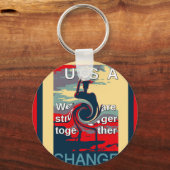 USA Change: samen sterker eenheidsontwerp Sleutelhanger (Voorkant)