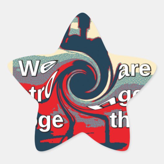 USA Change: samen sterker eenheidsontwerp Ster Sticker (Voorkant)