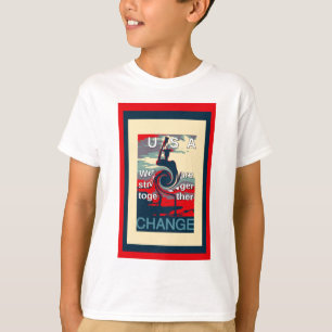 USA Change: samen sterker eenheidsontwerp T-shirt