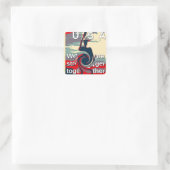 USA Change: samen sterker eenheidsontwerp Vierkante Sticker (Tas)