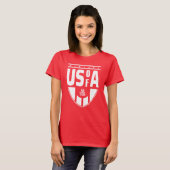 USA Cheer Red US van een Fan T-shirt (Voorkant volledig)