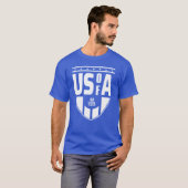 USA Cheer Royal Blue US van een Fan T-shirt (Voorkant volledig)