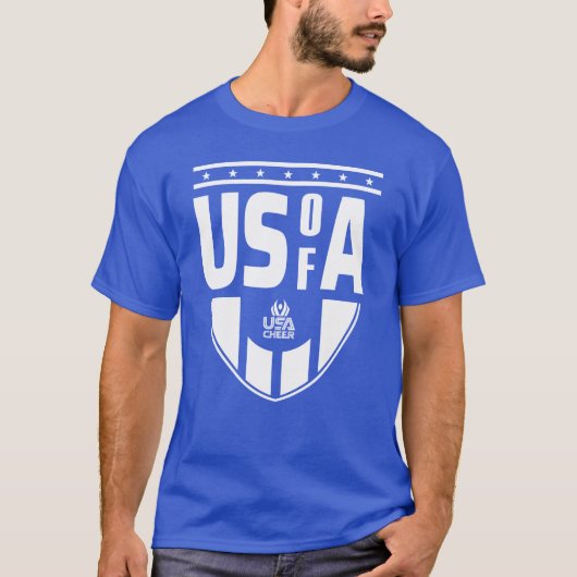 USA Cheer Royal Blue US van een Fan T-shirt (Voorkant)