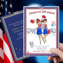 USA Cheerleader VS 250e Verjaardag Pret Patriottis