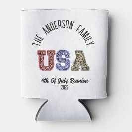 USA Cheetah Print Gepersonaliseerde Reünie Naam Blikjeskoeler