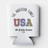 USA Cheetah Print Gepersonaliseerde Reünie Naam Blikjeskoeler (Achterkant)