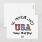 USA Cheetah Print Gepersonaliseerde Reünie Naam Briefkaart (Voorkant / Achterkant)