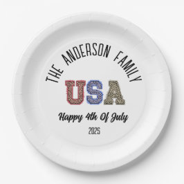 USA Cheetah Print Gepersonaliseerde Reünie Naam Papieren Bordje