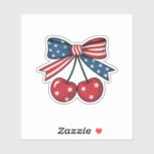 USA Cherry Coquette Bow 4 juli Sticker (Vel)