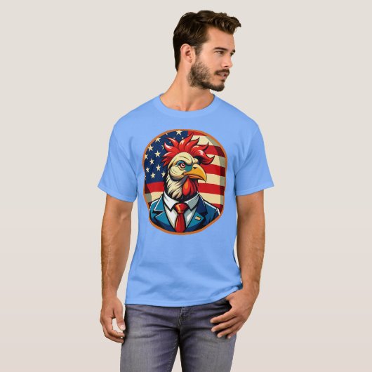 usa chicken american red white blue t-shirt (Voorkant volledig)