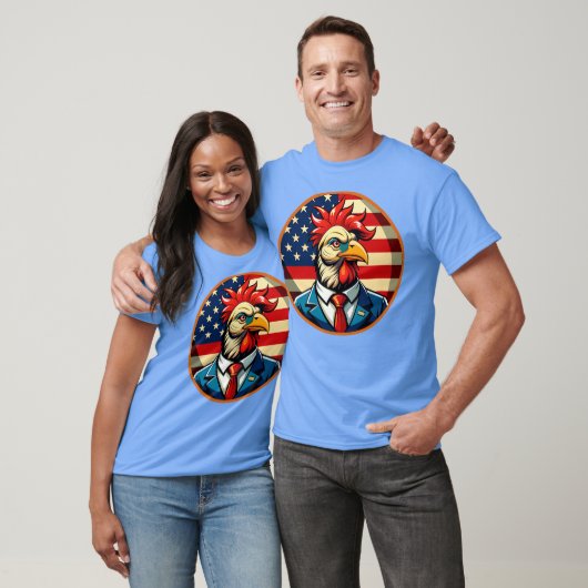 usa chicken american red white blue t-shirt (Unisex)