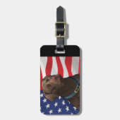 USA Chocolate Lab Bagagelabel (Voorkant verticaal)