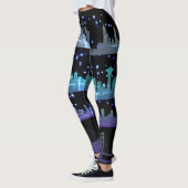 USA City Skylines Silver Nightlife met Stars Leggings (Links)