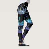 USA City Skylines Silver Nightlife met Stars Leggings (Rechts)