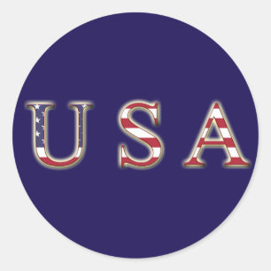 USA Classic Ronde Sticker, Glanzend Sticker