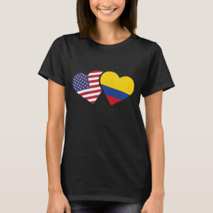 USA Colombia Vlag Hart Colombiaans Amerikaans Lief T-shirt