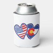 USA-Colorado-Flag-Hearts Blikjeskoeler (Blikje Achterkant)