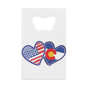 USA-Colorado-Flag-Hearts Creditkaart Flessenopener