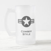 USA Cowboy stijl zwart Matglas Bierpul (Links)