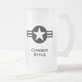 USA Cowboy stijl zwart Matglas Bierpul