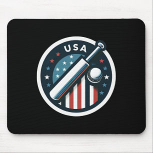 Usa Cricket In Amerikaanse Vlag Kleuren Rood Wit E Muismat