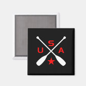 USA Crossed Paddle riemen met ster donkere kleur Magneet (Voorkant / Achterkant)