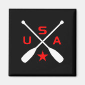 USA Crossed Paddle riemen met ster donkere kleur Magneet (Voorkant)
