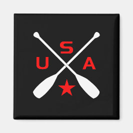 USA Crossed Paddle riemen met ster donkere kleur Magneet
