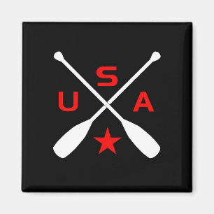USA Crossed Paddle riemen met ster donkere kleur Magneet