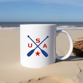 USA Crossed Paddle riemen met ster licht-kleur Koffiemok